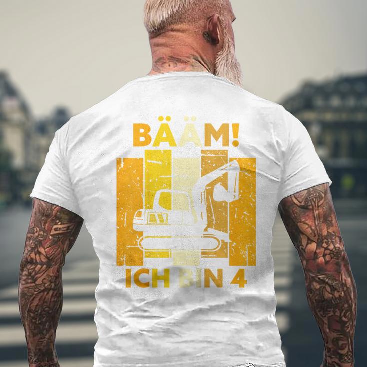 Children's Bäm Ich Bin 4 4 Jahre Boys 4Th Birthday Digger T-Shirt mit Rückendruck Geschenke für alte Männer