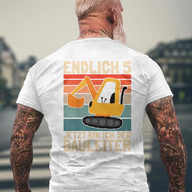 Children's Endlich 5 Jahre Jetzt Bin Ich Bauleiterintage Boy Digger T-Shirt mit Rückendruck Geschenke für alte Männer