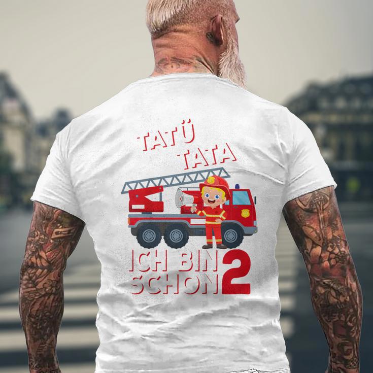 Children's Ich Bin 2 Feuerwehrmann Tatü Tata Feuerwehr T-Shirt mit Rückendruck Geschenke für alte Männer