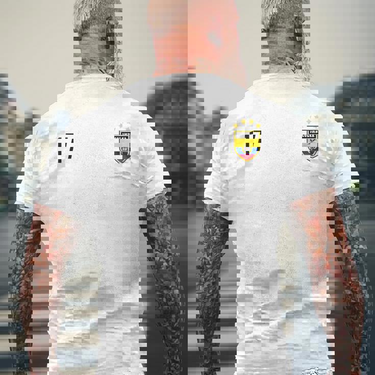 Colombia Numero 17 Calcio Bandiera Calcio Diciassette T-shirt da uomo con stampa posteriore Regalos para ancianos