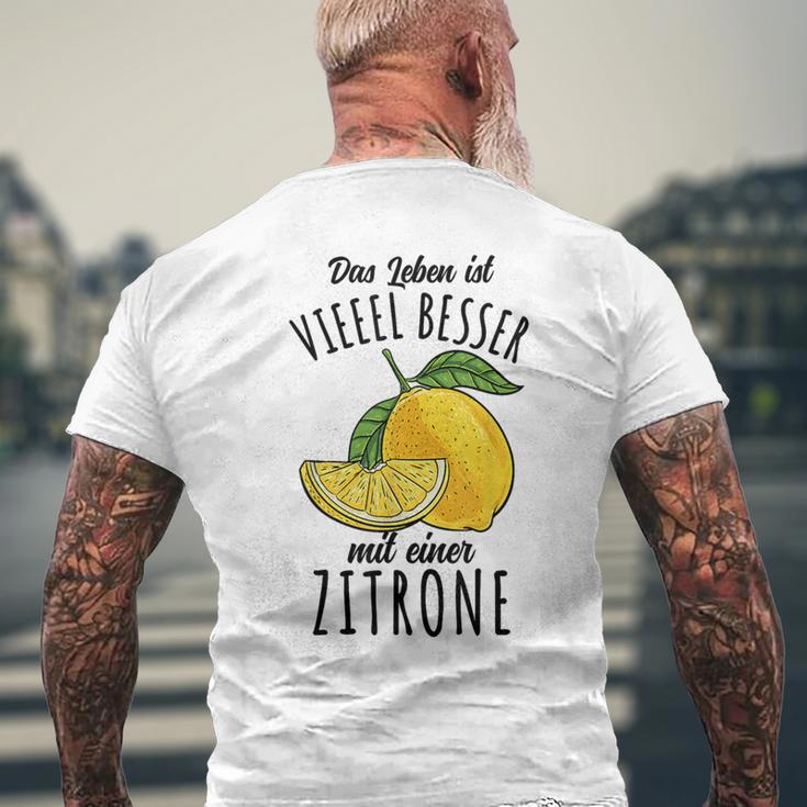 Das Leben Ist Besser Mit Einer Zitrone T-Shirt mit Rückendruck Geschenke für alte Männer