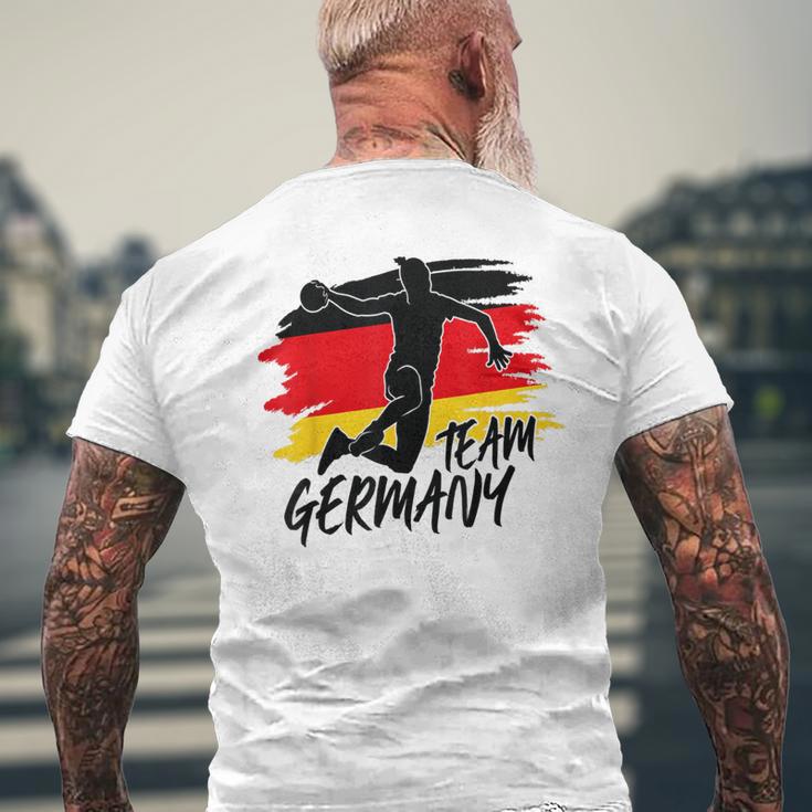 Deutschland Handball Team Flagge Ball T-Shirt mit Rückendruck Geschenke für alte Männer