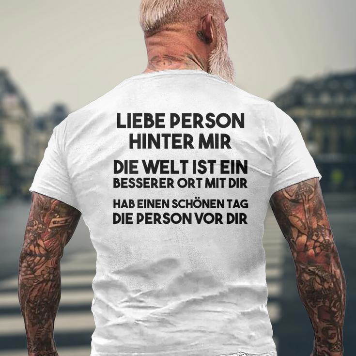 An Die Person Hinter Mir Liebe Person Hinter Mir T-Shirt mit Rückendruck Geschenke für alte Männer