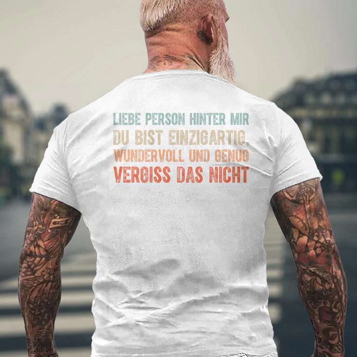 An Die Person Hinter Mir Liebe Person Hinter Mir T-Shirt mit Rückendruck Geschenke für alte Männer