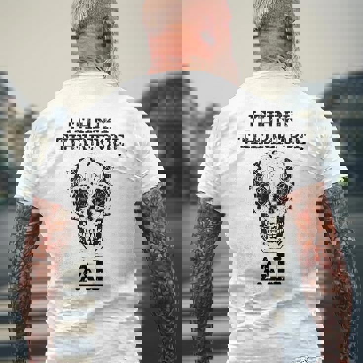 Divertente Chatgpt Penso Quindi Di Essere Ai Robot Skull T-shirt da uomo con stampa posteriore Regalos para ancianos
