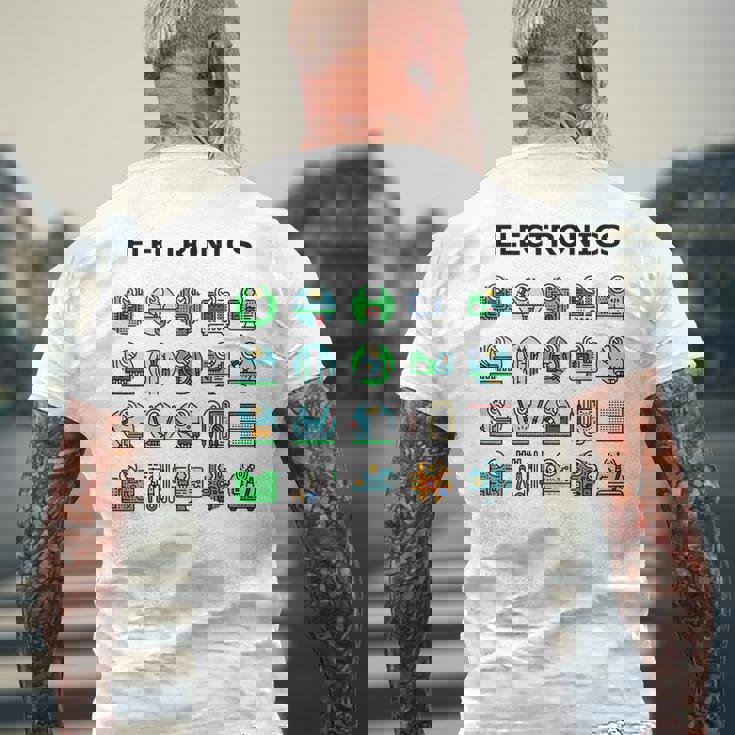 Elettronica Tecnico Tecnologia Icone Computer Circuito T-shirt da uomo con stampa posteriore Regalos para ancianos