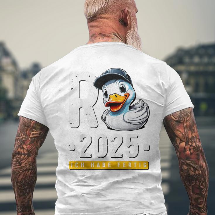 Endlich Rente Ente Ich Habe Fertig Rente 2025 Red T-Shirt mit Rückendruck Geschenke für alte Männer