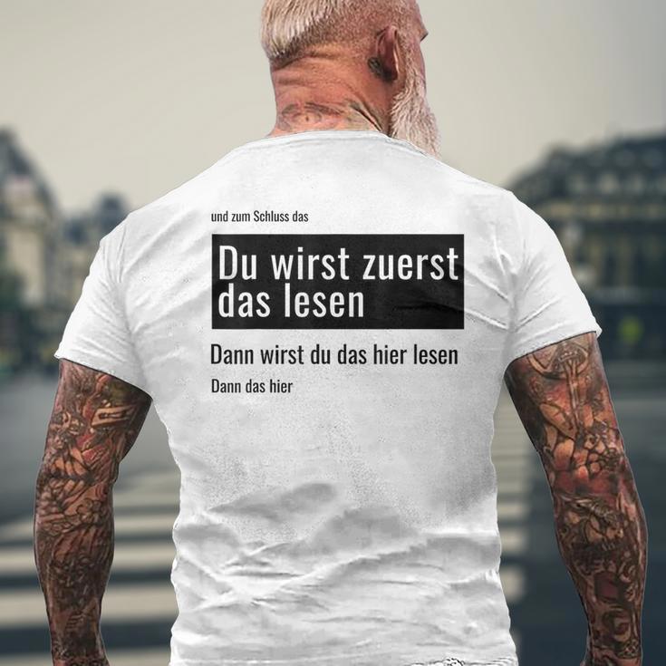 Fundesign Du Wirst Zuerst Das Lesen Dann Das Dann Hier Du Wir Gray T-Shirt mit Rückendruck Geschenke für alte Männer