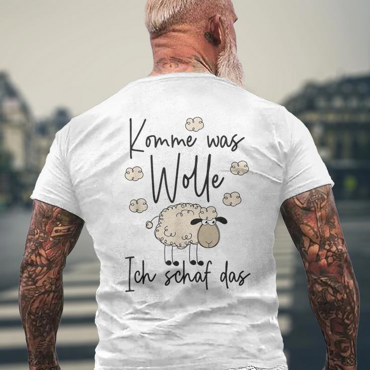 Handmade Knitting Crochet Komme Was Wolle Ich Schaf Das T-Shirt mit Rückendruck Geschenke für alte Männer