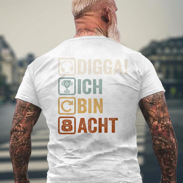 Ich Bin 8 Echt Jahre 8Th Birthday Boy Gamer T-Shirt mit Rückendruck Geschenke für alte Männer