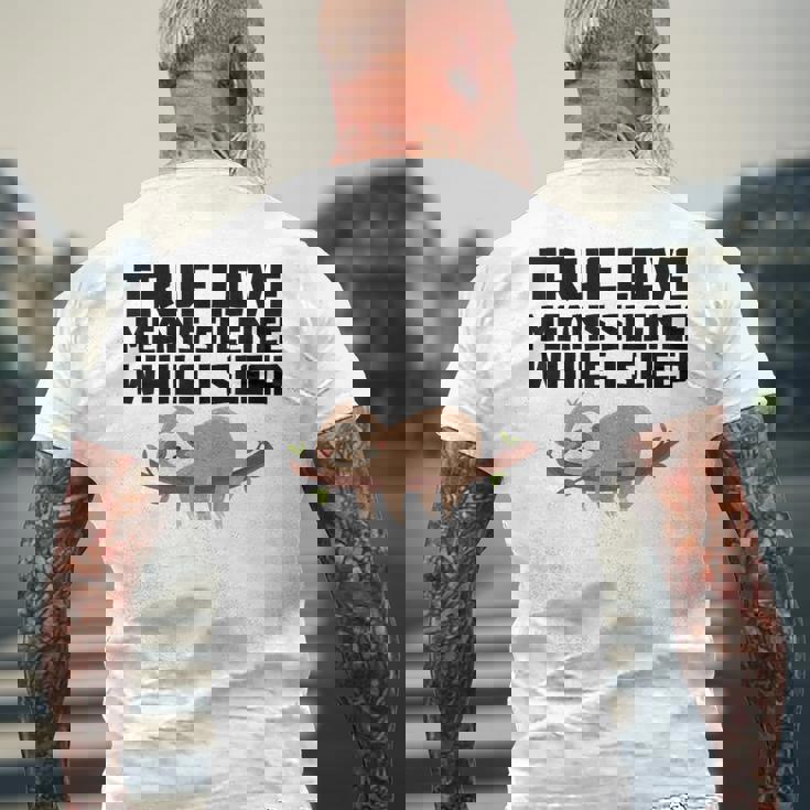 Ilero Amore Significa Silenzio Quando Dormo Divertente T-shirt da uomo con stampa posteriore Regalos para ancianos