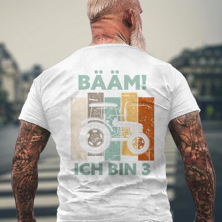 Kinder Bääm Ich Bin 3 Drei Jahre Junge 3Rd Birthday Tractor T-Shirt mit Rückendruck Geschenke für alte Männer