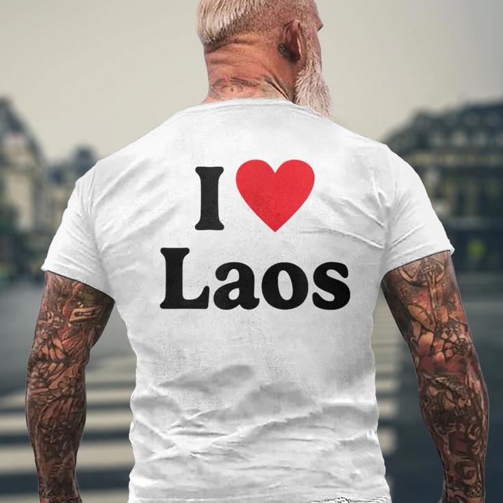 I Love Laos T-Shirt mit Rückendruck Geschenke für alte Männer