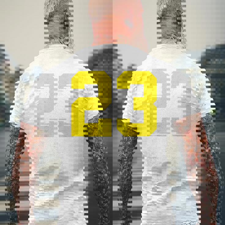 Maglia Sportiva Numero 23 Giallo Stampe Sul Retro T-shirt da uomo con stampa posteriore Regalos para ancianos