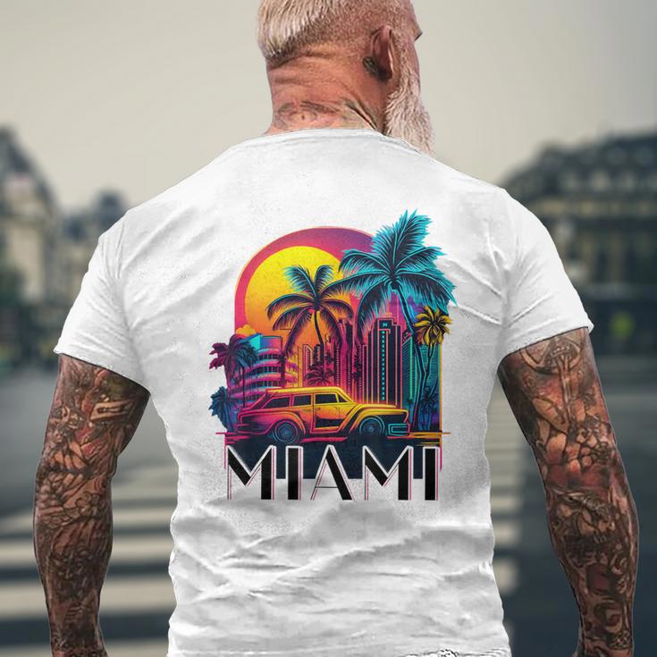 Miami Floridaibrant Colorful Miami Souvenir T-Shirt mit Rückendruck Geschenke für alte Männer