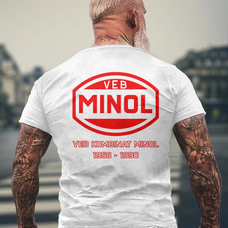 Minol -Ebolkseigener Betrieb Minol Yellow T-Shirt mit Rückendruck Geschenke für alte Männer