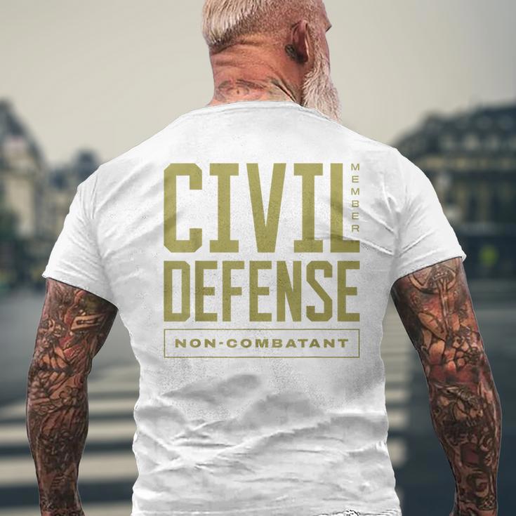 Mitgliedslabel Civil Defense Non Combatant T-Shirt mit Rückendruck Geschenke für alte Männer