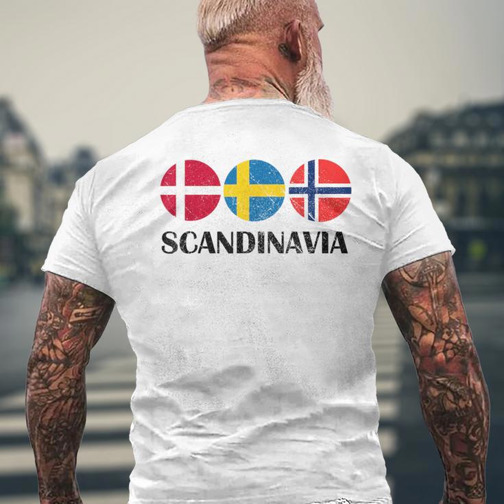 Norway Sweden Denmark Flags Scandinavian Flags Scandinavia T-Shirt mit Rückendruck Geschenke für alte Männer