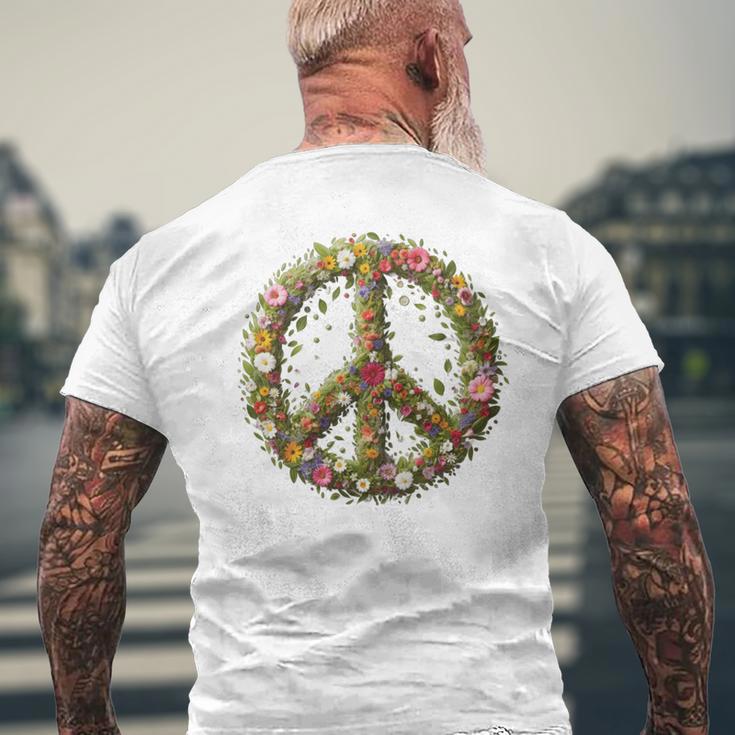 Peace Damen Männer Hippie 60Er 70Er Gray T-Shirt mit Rückendruck Geschenke für alte Männer