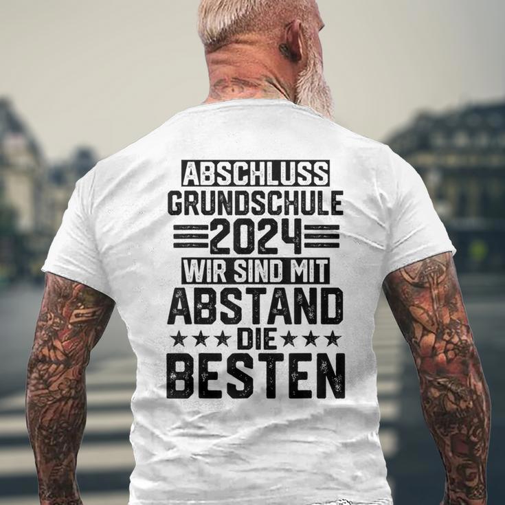 Primary School Graduation 2024 Mit Abstand Die Besten Children's Gray T-Shirt mit Rückendruck Geschenke für alte Männer