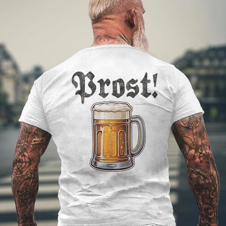 Prost Oktoberfest Bierfest Munich Lederhosen Gray T-Shirt mit Rückendruck Geschenke für alte Männer