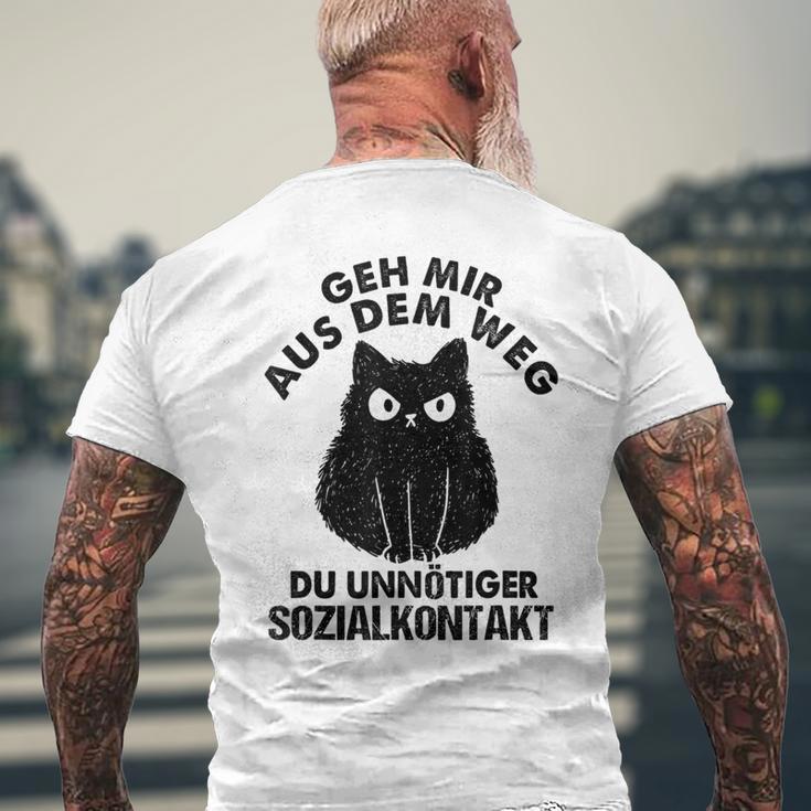 Retro Geh Mir Aus Dem Weg Du Unnötiger Sozialkontakt Geh Mir Aus T-Shirt mit Rückendruck Geschenke für alte Männer