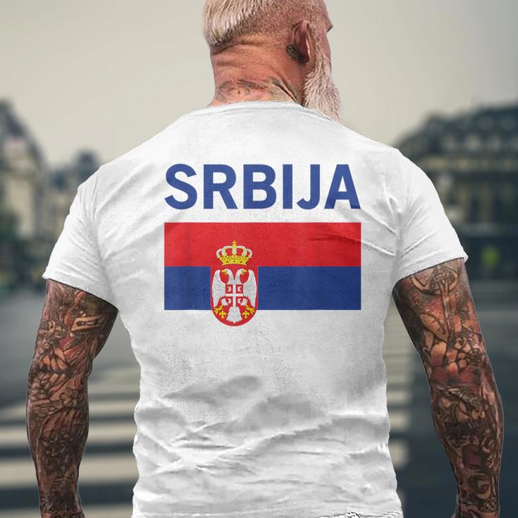 Serbian Flag Football Fan Serbia Srbija T-Shirt mit Rückendruck Geschenke für alte Männer