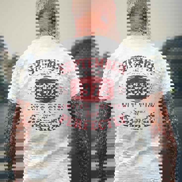 Settembre 1972 Regalo Uomo 52 Anni Compleannointage 1972 T-shirt da uomo con stampa posteriore Regalos para ancianos
