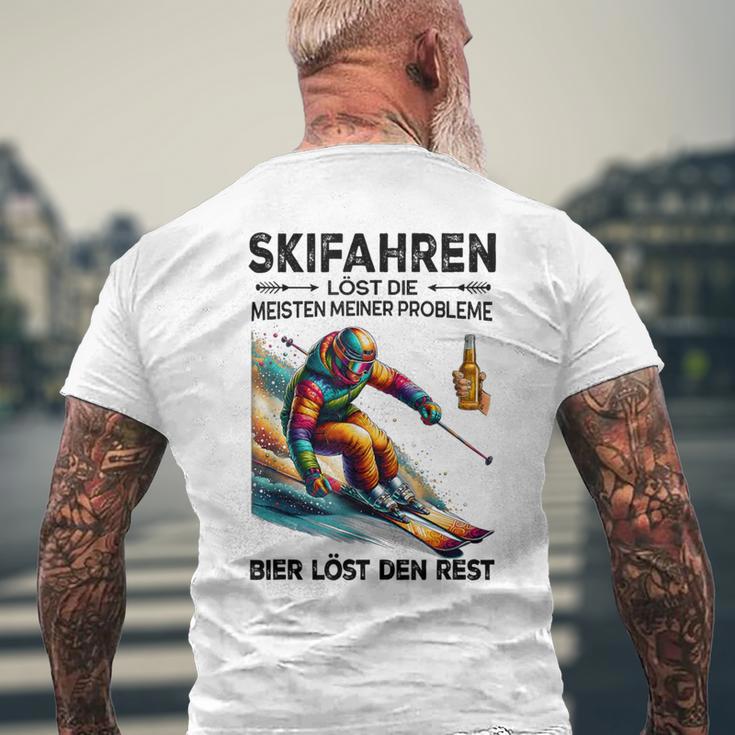 Skifahren Löst Die Meisten Meiner Probleme Bier Löst T-Shirt mit Rückendruck Geschenke für alte Männer