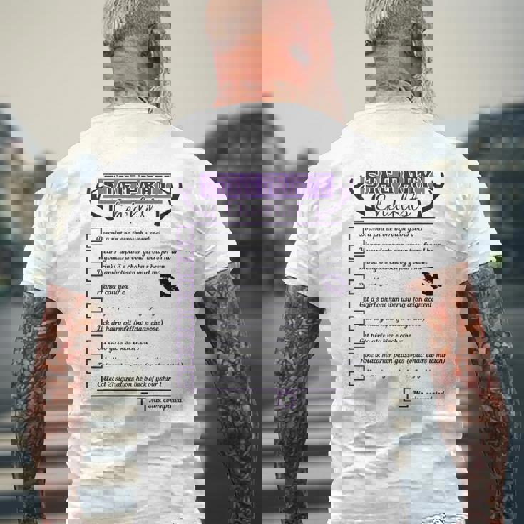 Stag Do Dares Checklist Bachelor Party & Stag Weekend Men's T-shirt Back Print Gifts for Old Men