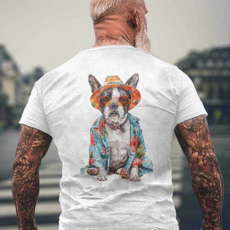 Summer Dog Boston Terrier T-Shirt mit Rückendruck Geschenke für alte Männer