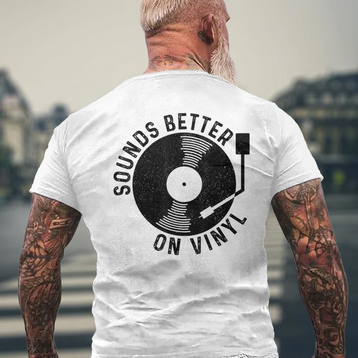 Vinyl Record Dj Record Retro Gray T-Shirt mit Rückendruck Geschenke für alte Männer