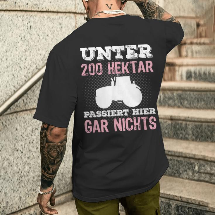 Under 200 Hektar Passiert Hier Gar Nichts Farmers T-Shirt mit Rückendruck Geschenke für Ihn