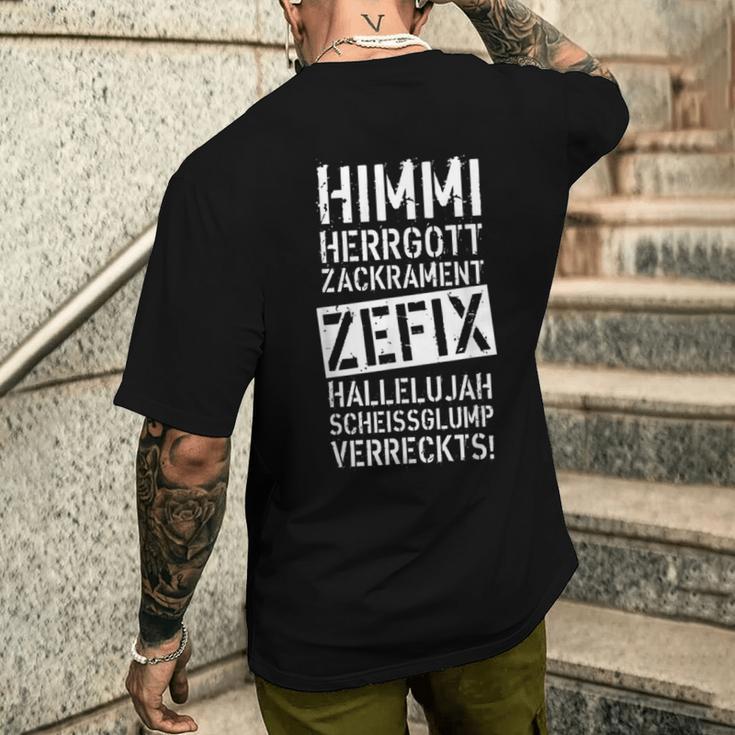 47 Himmi Herrgod Zackrament Zefix Hallelujah T-Shirt mit Rückendruck Geschenke für Ihn