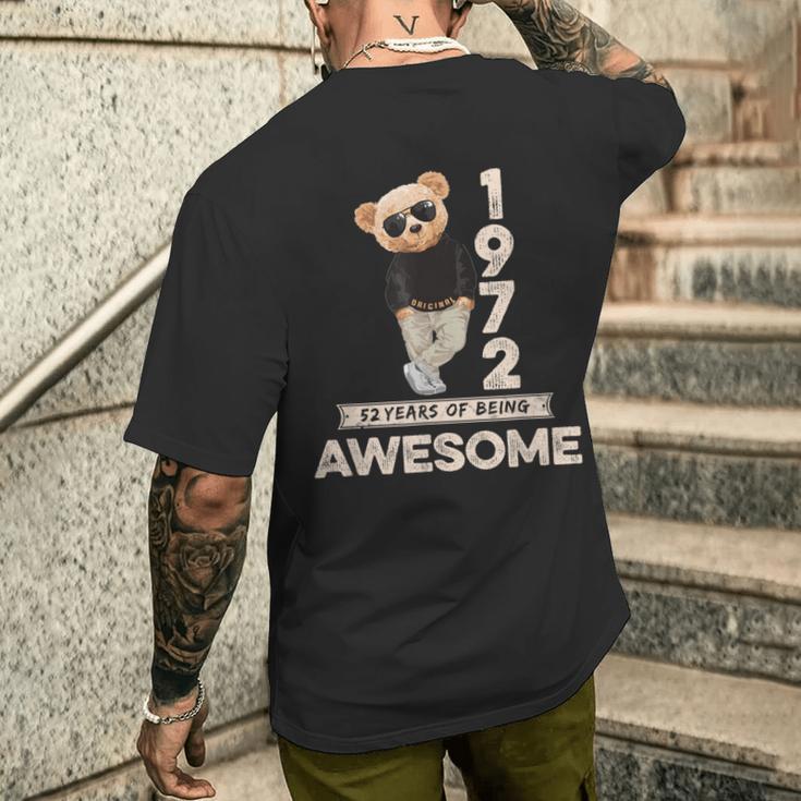 52 Geburtstag Herren Damen 1972 Original Awesome Teddybär T-Shirt mit Rückendruck Geschenke für Ihn