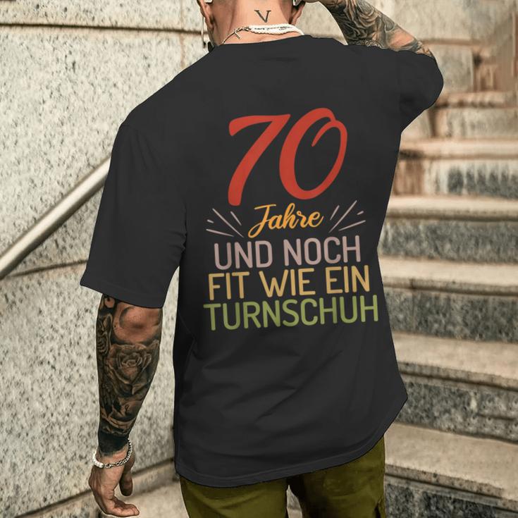 70 Jahre Und Noch Fit Wie Ein Trainschuh 70 Birthday S T-Shirt mit Rückendruck Geschenke für Ihn