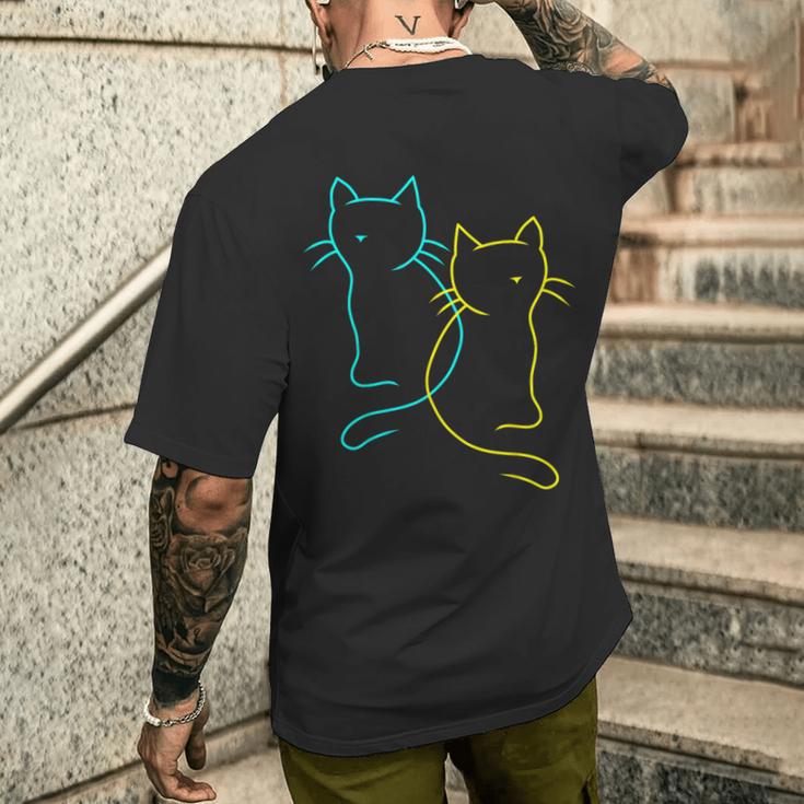 80S 90S Cats Retro Kittenintage Cat Children's T-Shirt mit Rückendruck Geschenke für Ihn