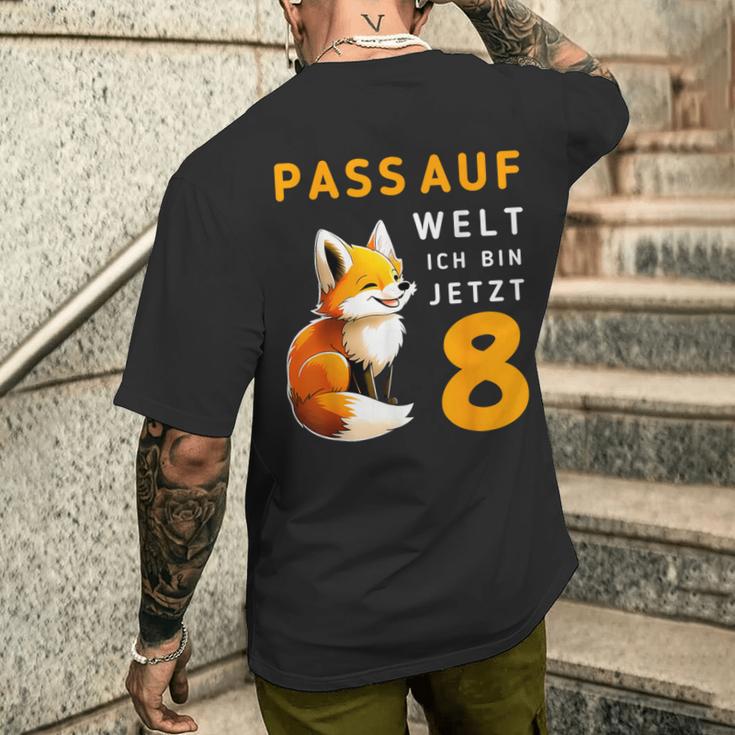 Achte Geburtstag Pass Auf Welt Ich Bin Jetzt 8 Acht T-Shirt mit Rückendruck Geschenke für Ihn