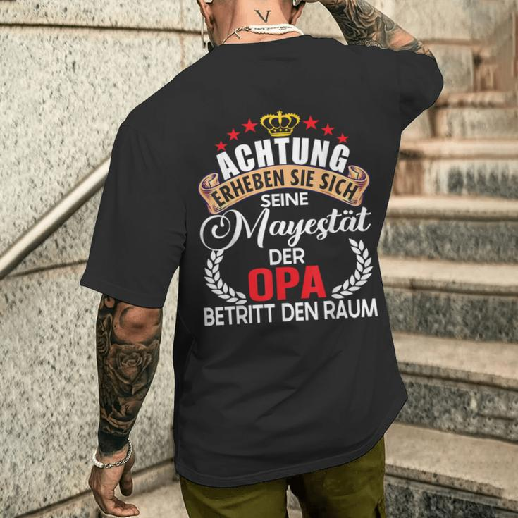 Achtung Seine Majestät Der Opaatertag German Langu T-Shirt mit Rückendruck Geschenke für Ihn