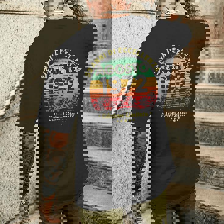 Agosto 1972 52 Anni Compleanno Uomo Donna 1972 T-shirt da uomo con stampa posteriore Regalos para él