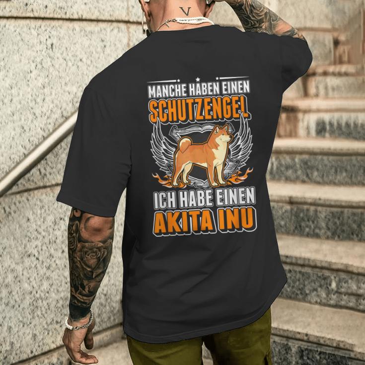 Akita Inu Guardian Angel S T-Shirt mit Rückendruck Geschenke für Ihn