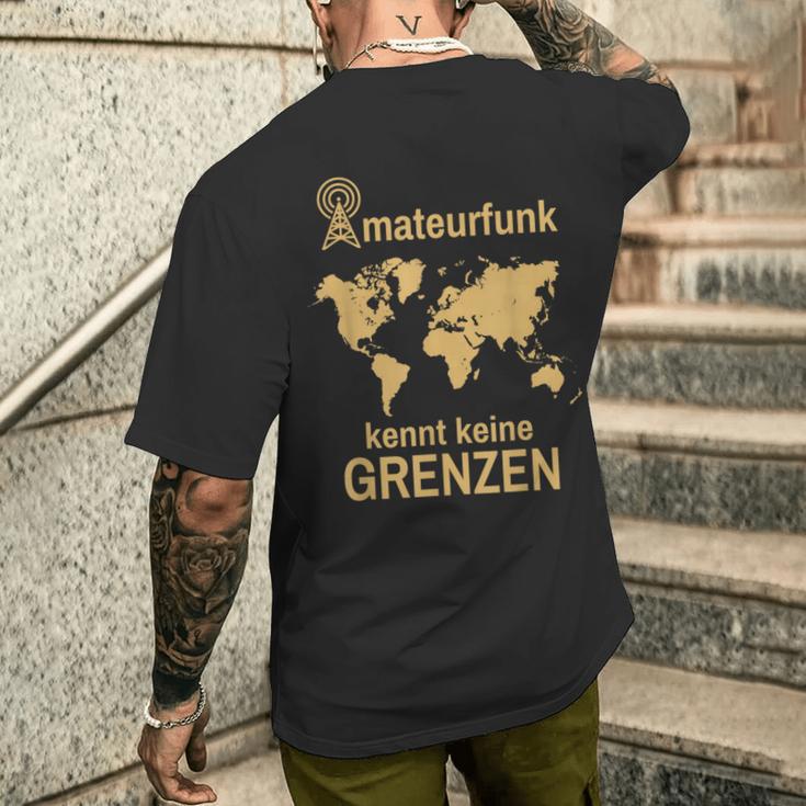 Amateurfunk Kennt Keine Borders Retro Radio Amateur Radio T-Shirt mit Rückendruck Geschenke für Ihn