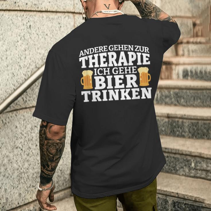 Andere Gehen Zur Therapie Ich Gehe Bier Trinken T-Shirt mit Rückendruck Geschenke für Ihn