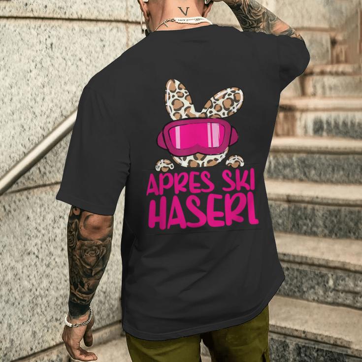 Après Ski Haserl Skier Apres Ski Party Leo Print T-Shirt mit Rückendruck Geschenke für Ihn