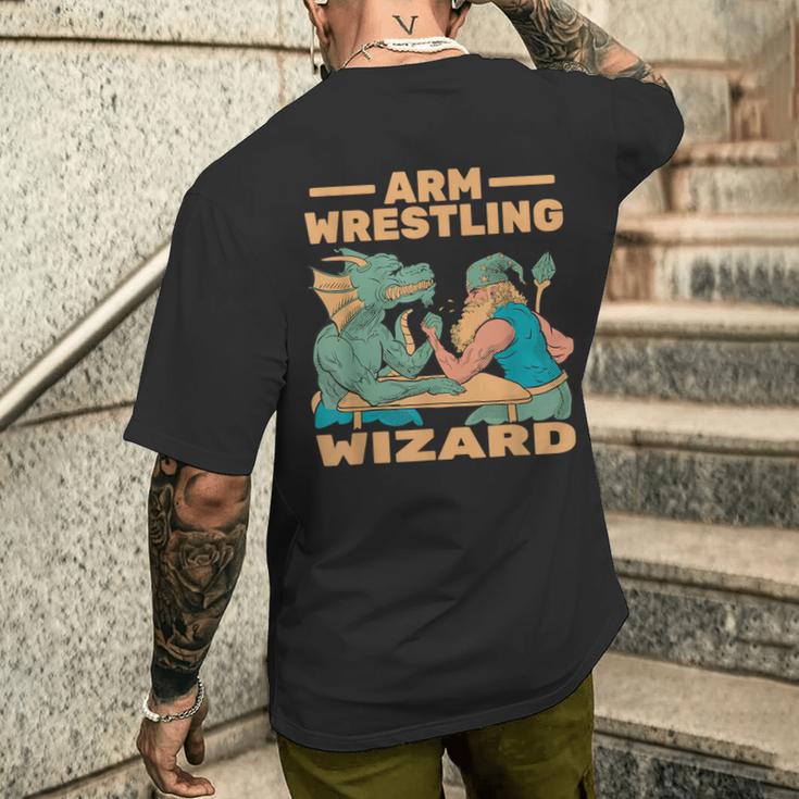 Armwrestling Arm Wrestling Wizard Arm Wrestler T-Shirt mit Rückendruck Geschenke für Ihn