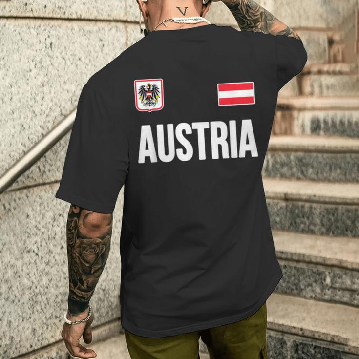 Austria Austria Flag Austria Souvenir T-Shirt mit Rückendruck Geschenke für Ihn