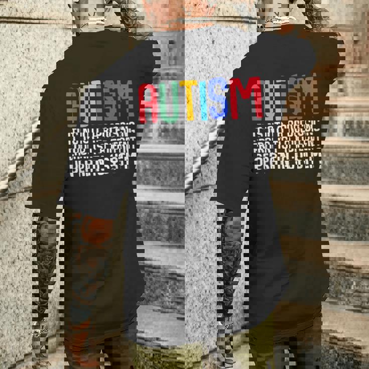 Autismo Non Un Errore Di Elaborazione Sistema Diverso T-shirt da uomo con stampa posteriore Regalos para él