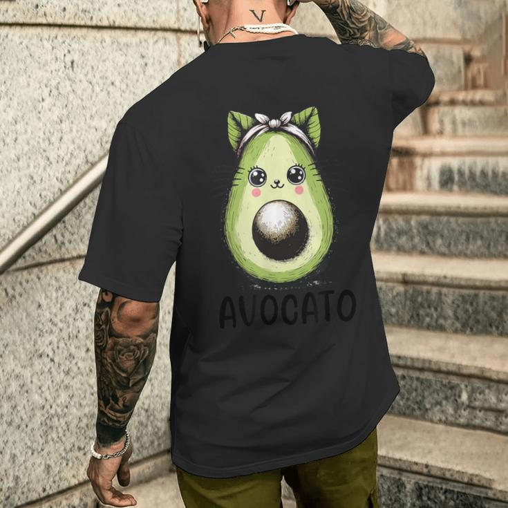 Avocado Cat Avocato T-Shirt mit Rückendruck Geschenke für Ihn