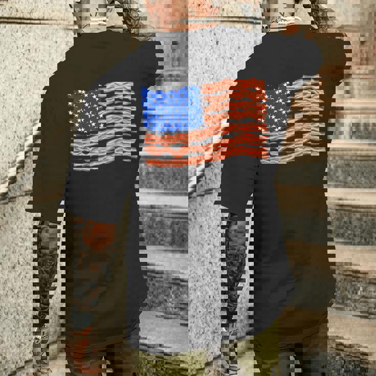 Bacon Lover Meat Lover Bbq Usa Flag Bacon Men's T-shirt Back Print