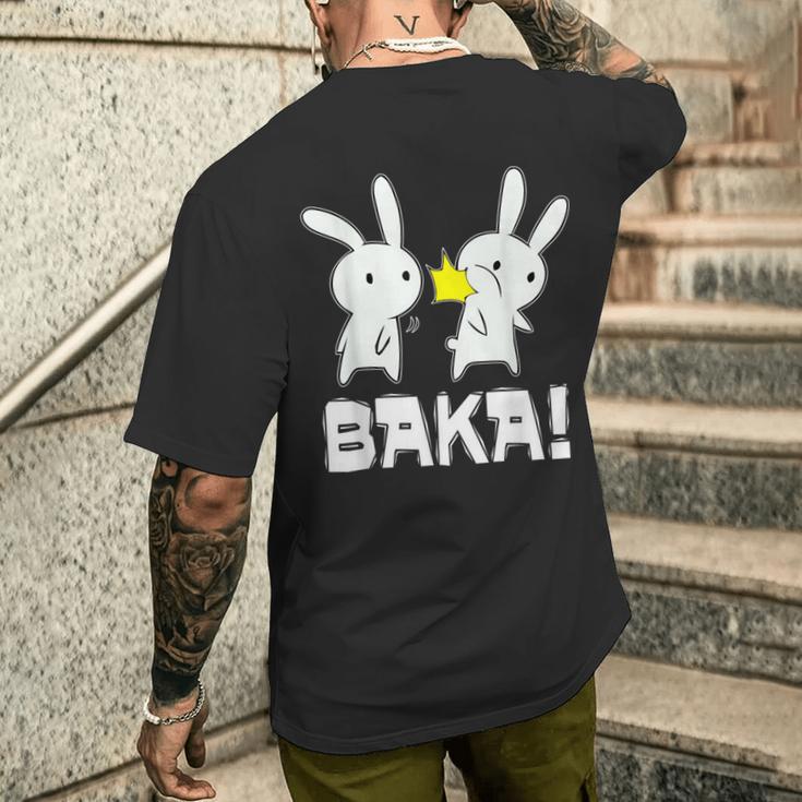 Baka Slogan Rabbit Ear-Fig For Japan Friends T-Shirt mit Rückendruck Geschenke für Ihn